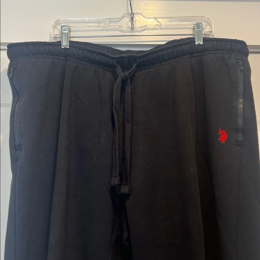 Polo by Ralph Lauren Men's Black Joggers with Red Logo size 2XL.